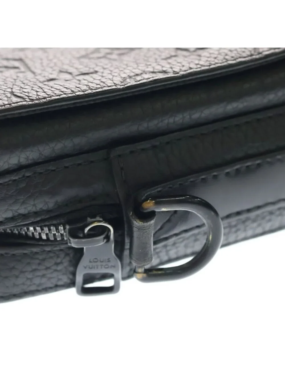Louis Vuitton Steamer Messenger Monogram Taurillon Leather Shoulder Bag Black